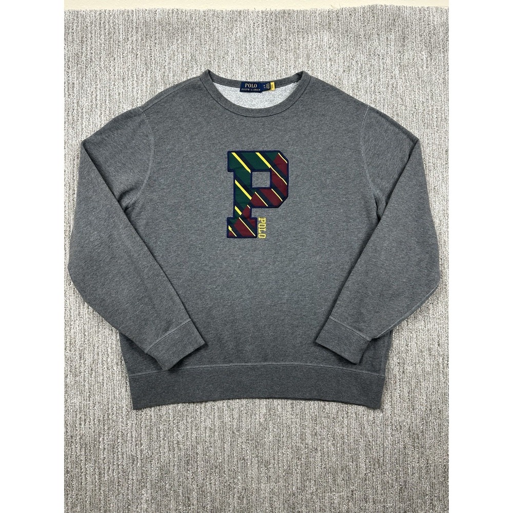 Polo Ralph Lauren Logo Crewneck Sweatshirt Men's Extra Large Colorful Spellout